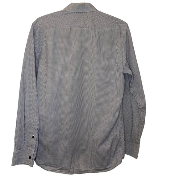 Harry Rosen slim long sleeve button down shirt black and white men's size M - Picture 3 of 4